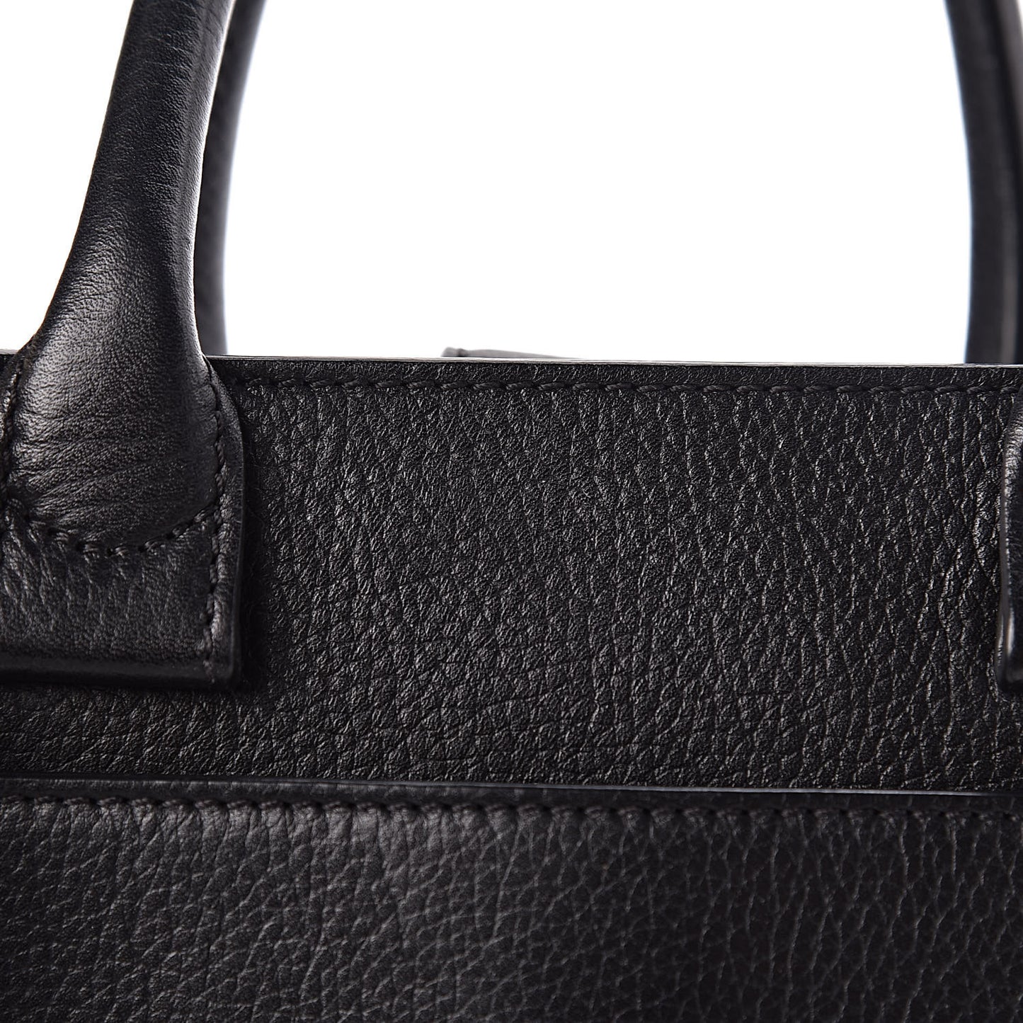 Grained Calfskin Mini Neo Executive Shopper Tote Black