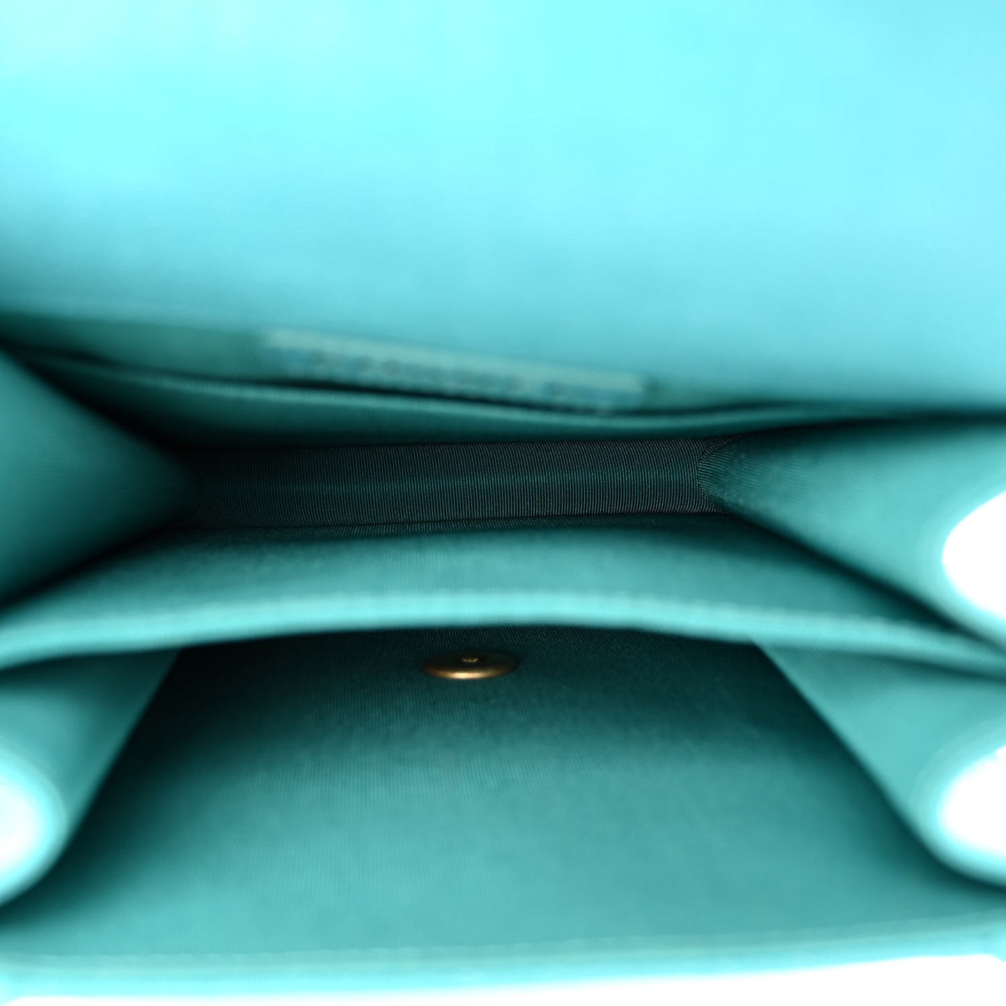 Caviar Quilted North South Boy Flap Turquoise