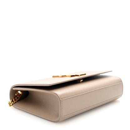 Saint Laurent Grain De Poudre Small Monogram Kate Satchel Dark Beige 4 of 9