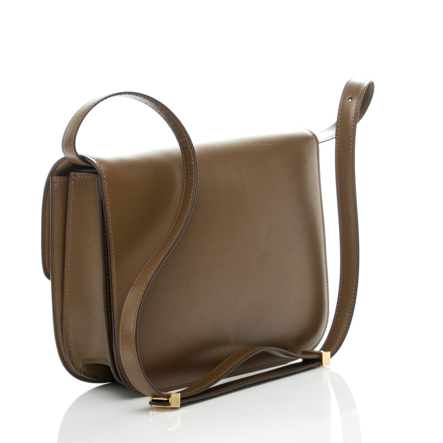 Box Calfskin Medium Classic Box Flap Bag Moss Green