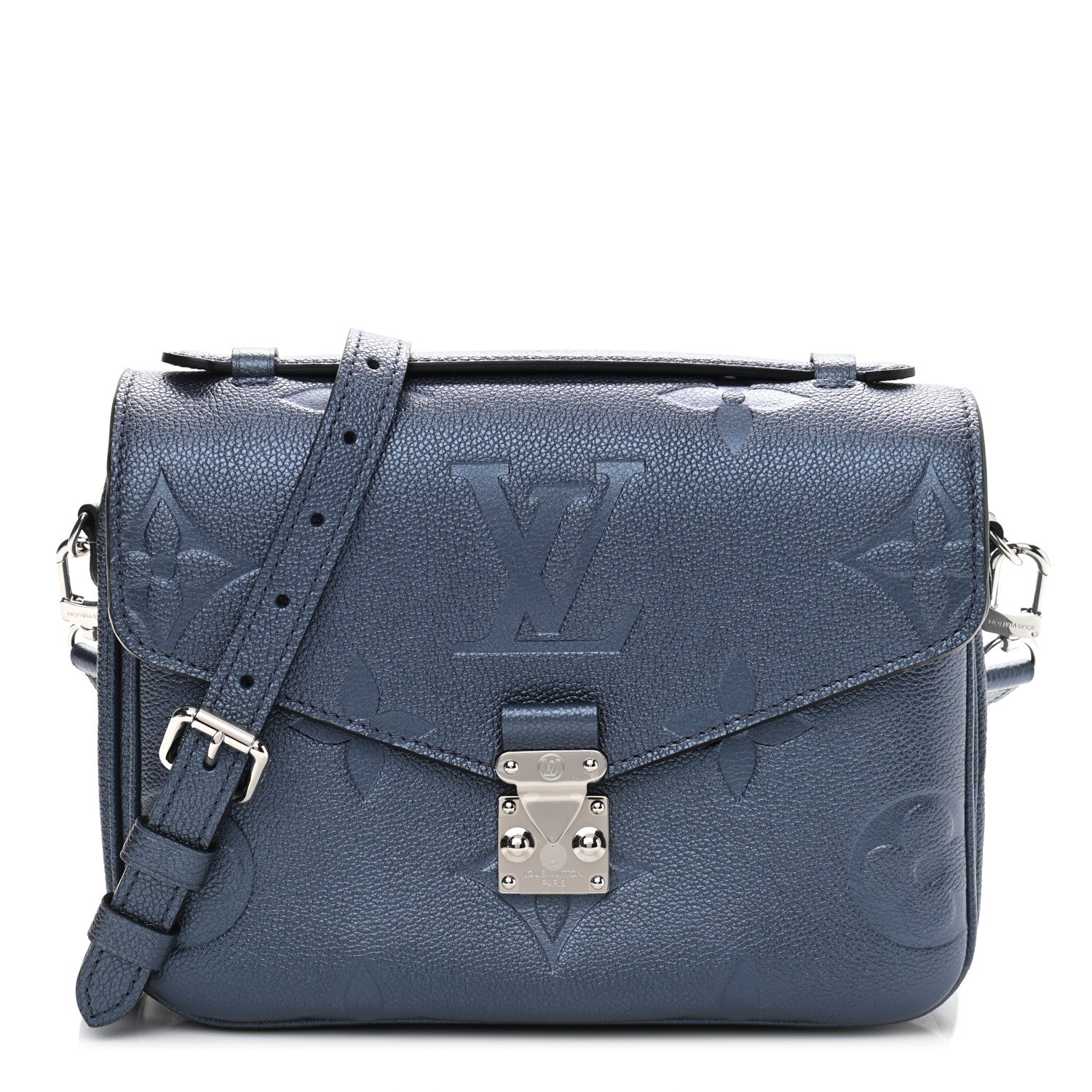 Louis Vuitton Metallic Empreinte Monogram Giant Pochette Metis Navy Nacre 1 of 9