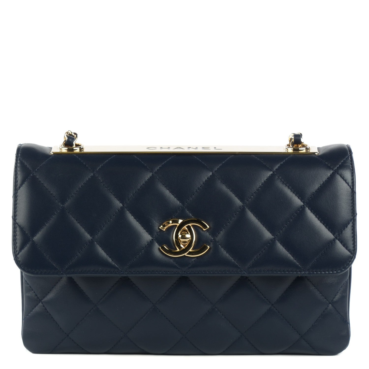 Chanel Lambskin Quilted Medium Trendy CC Flap Navy Blue 1 of 16
