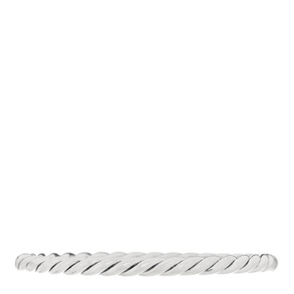 David Yurman Sterling Silver Diamond 5mm Stax Cable Bangle Bracelet 2 of 3