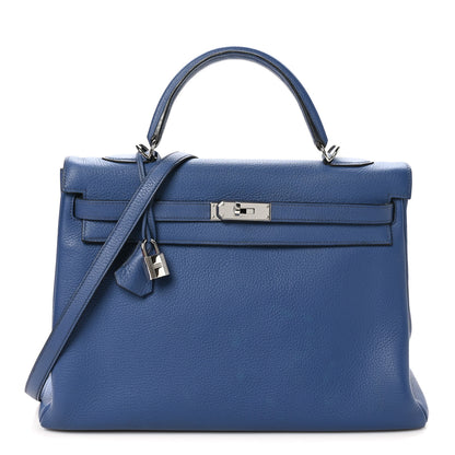 Hermes Togo Kelly Retourne 35 Bleu Brighton 1 of 11