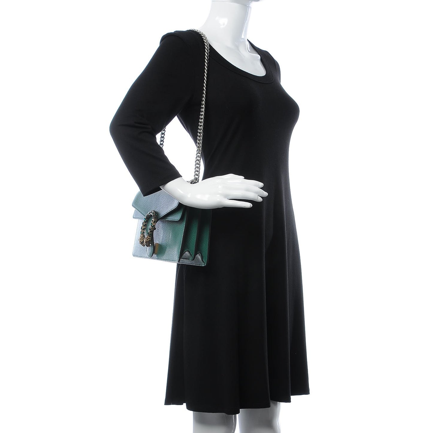 Pebbled Calfskin Small Dionysus Shoulder Bag Emerald