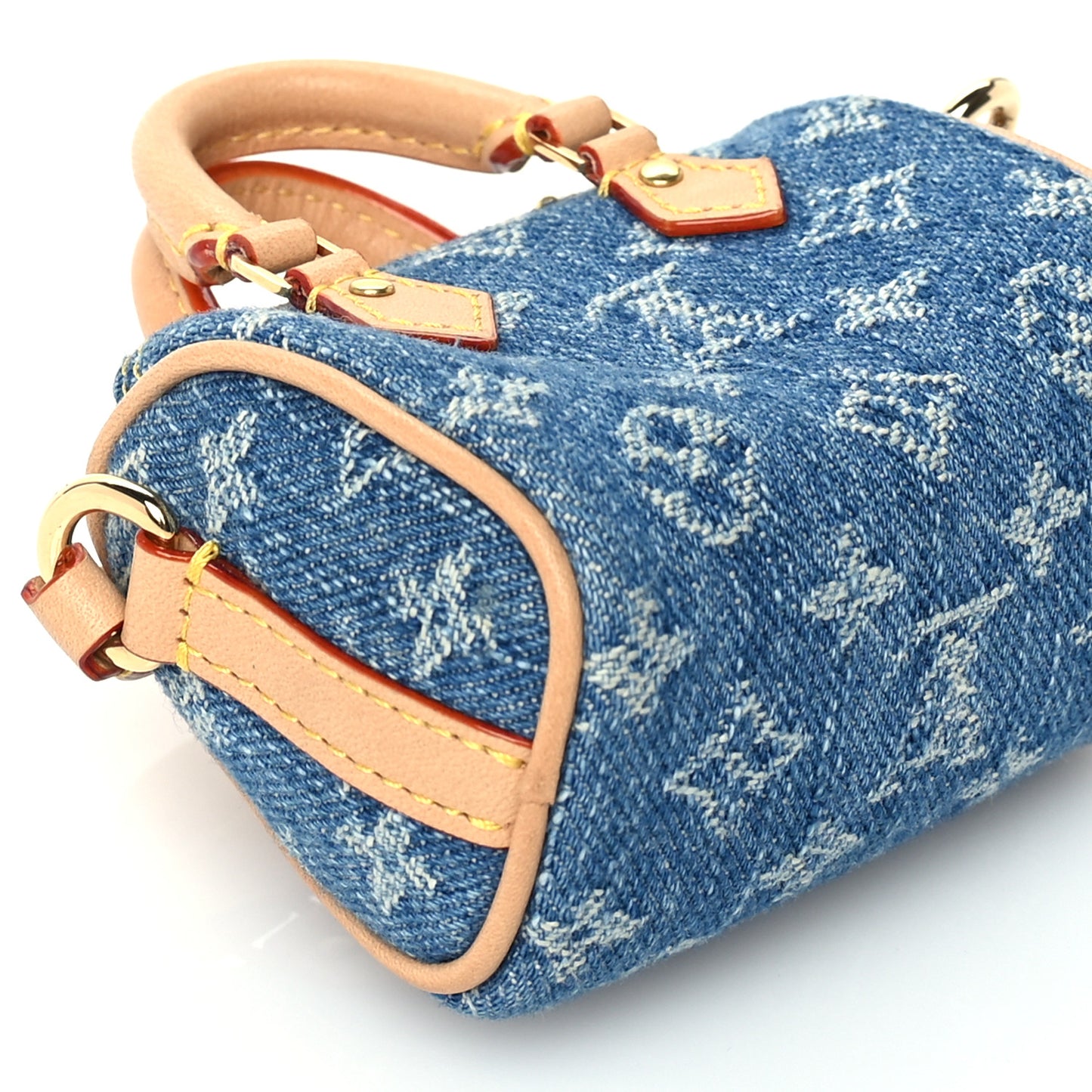 Monogram Micro Speedy Bag Charm Denim Sunset Blue