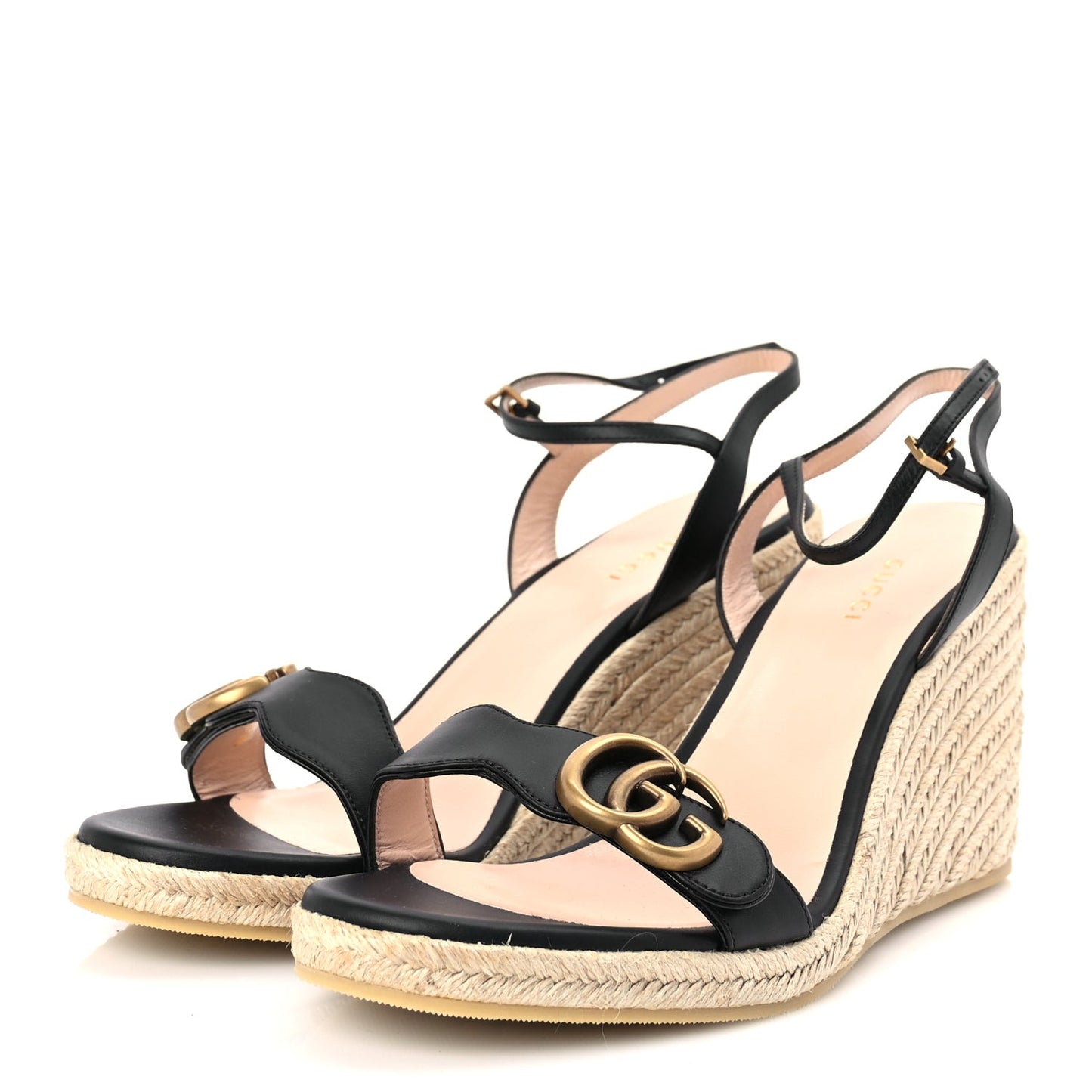 Galassia Aitana Espadrille 10/95mm Wedge Sandals 40.5 Black
