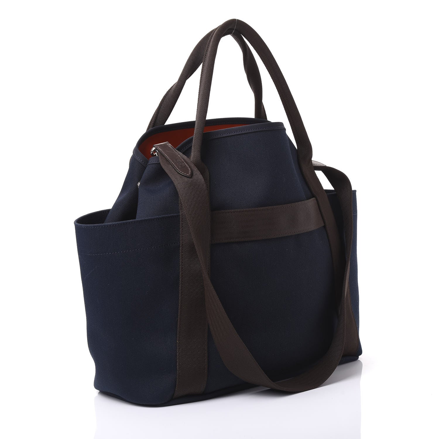 Hermes Toile Sac De Pansage Groom Bleu Navy Feu 2 of 12