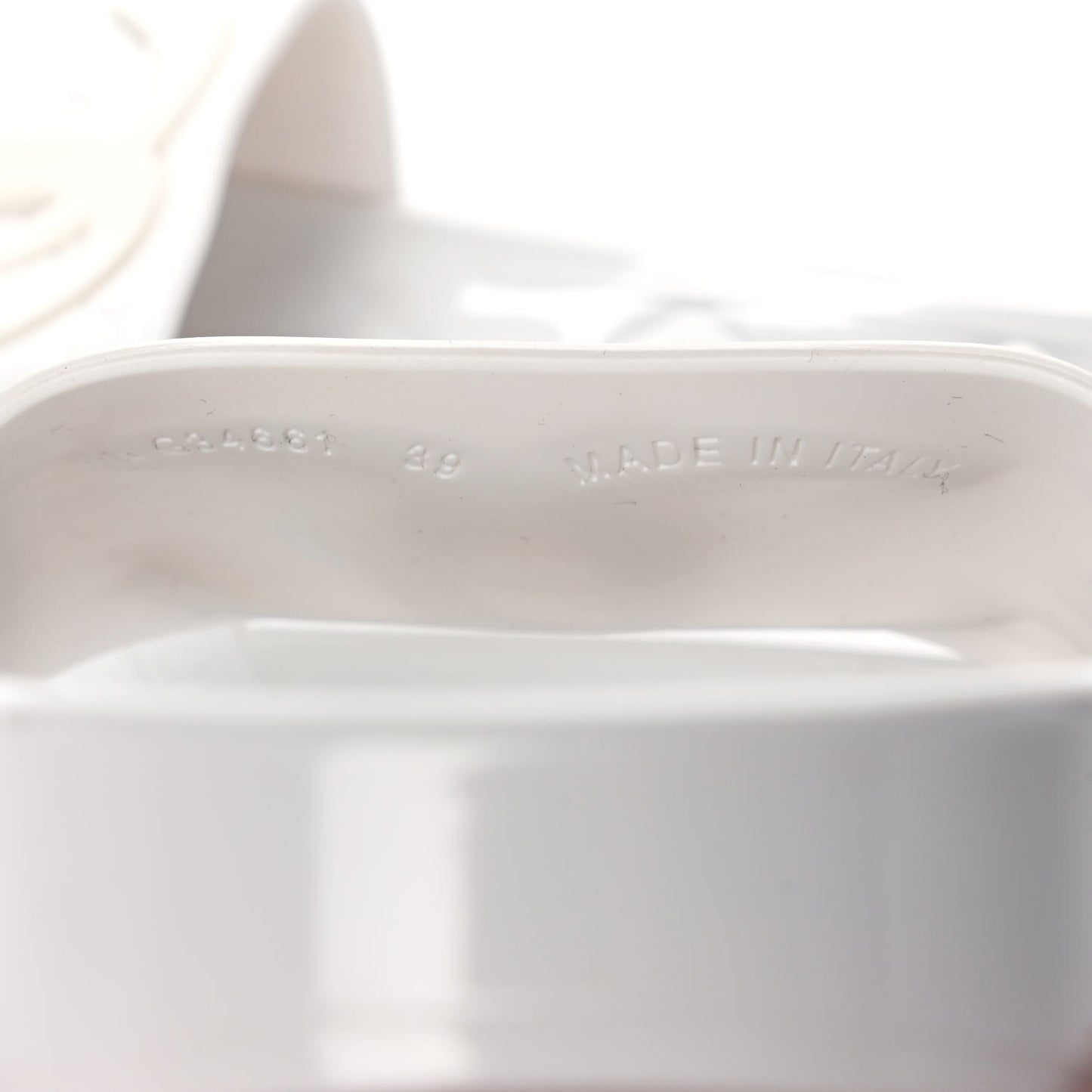 PVC CC Flat Slide Sandals 39 White