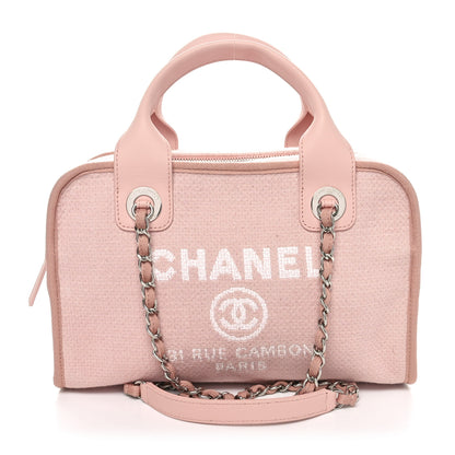 Chanel Canvas Deauville Small Bowling Bag Light Pink 1 of 11