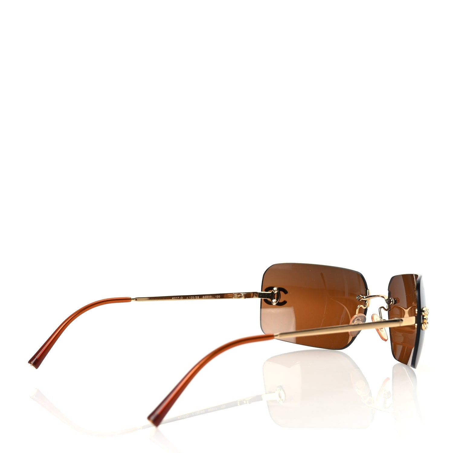 Chanel Metal Crystal CC Logo Sunglasses 4017-D Brown 3 of 5