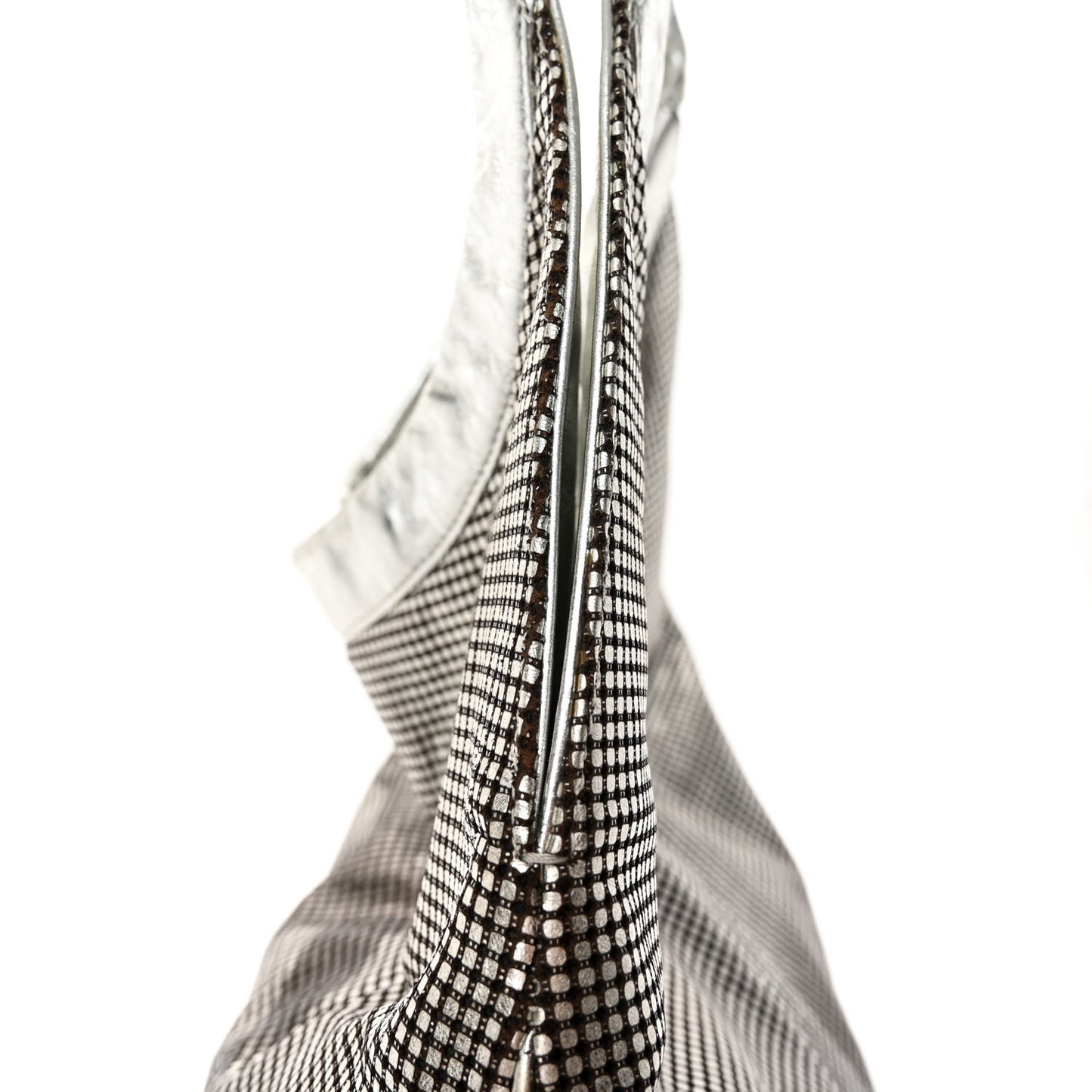 Metallic Perforated Lambskin Hollywood Hobo Silver