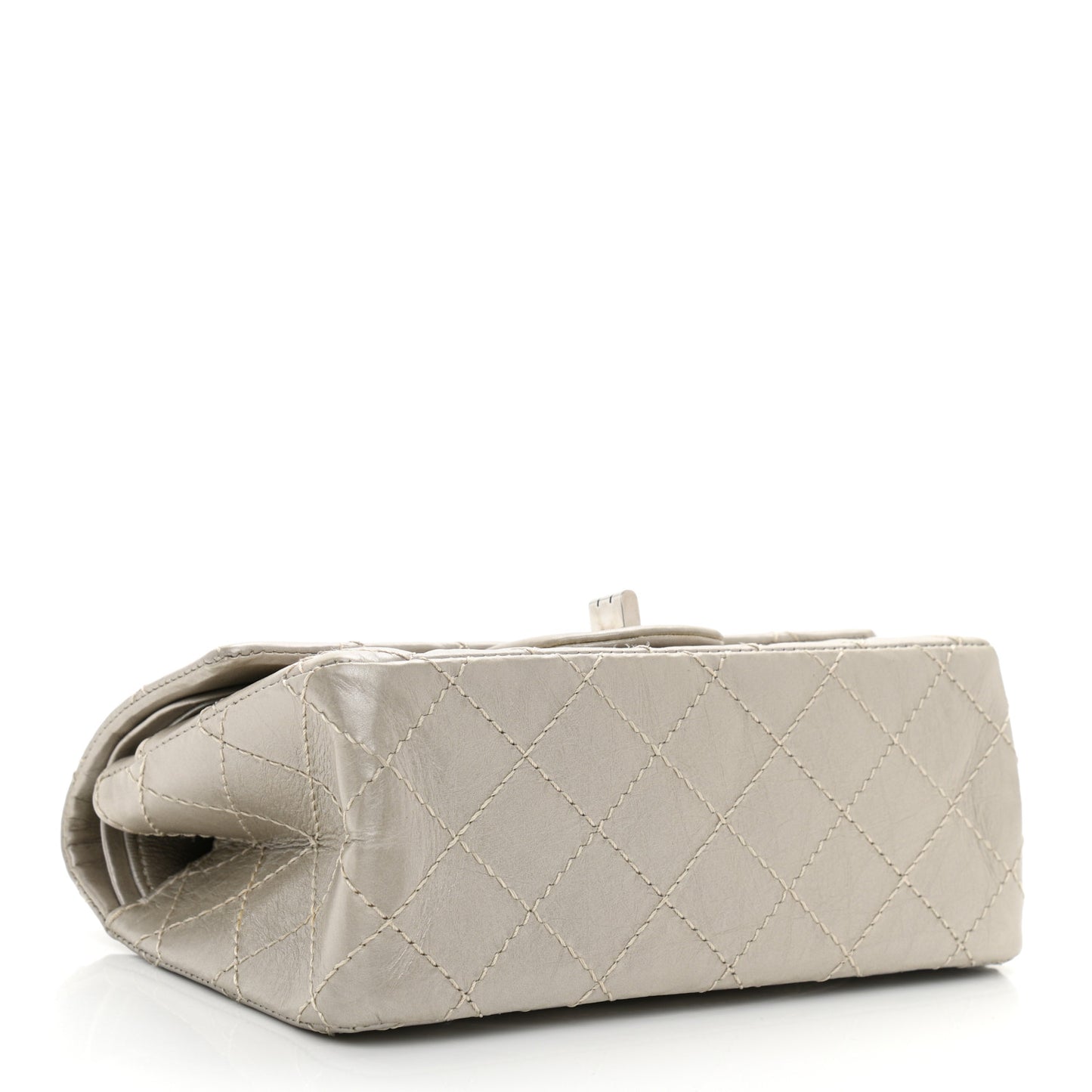Metallic Calfskin Quilted 2.55 Reissue 224 Flap Silver