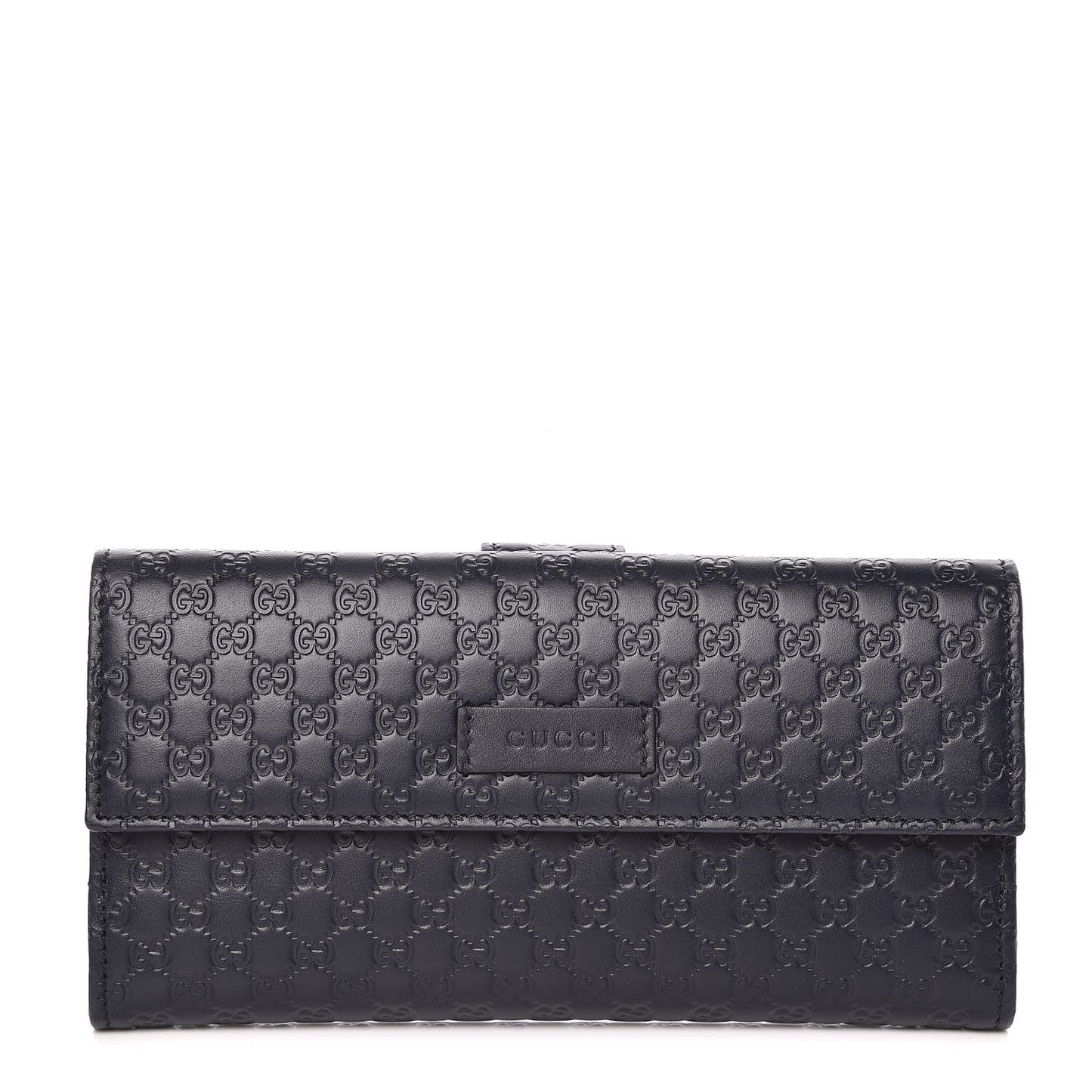 Microguccissima Continental Flap Wallet Navy