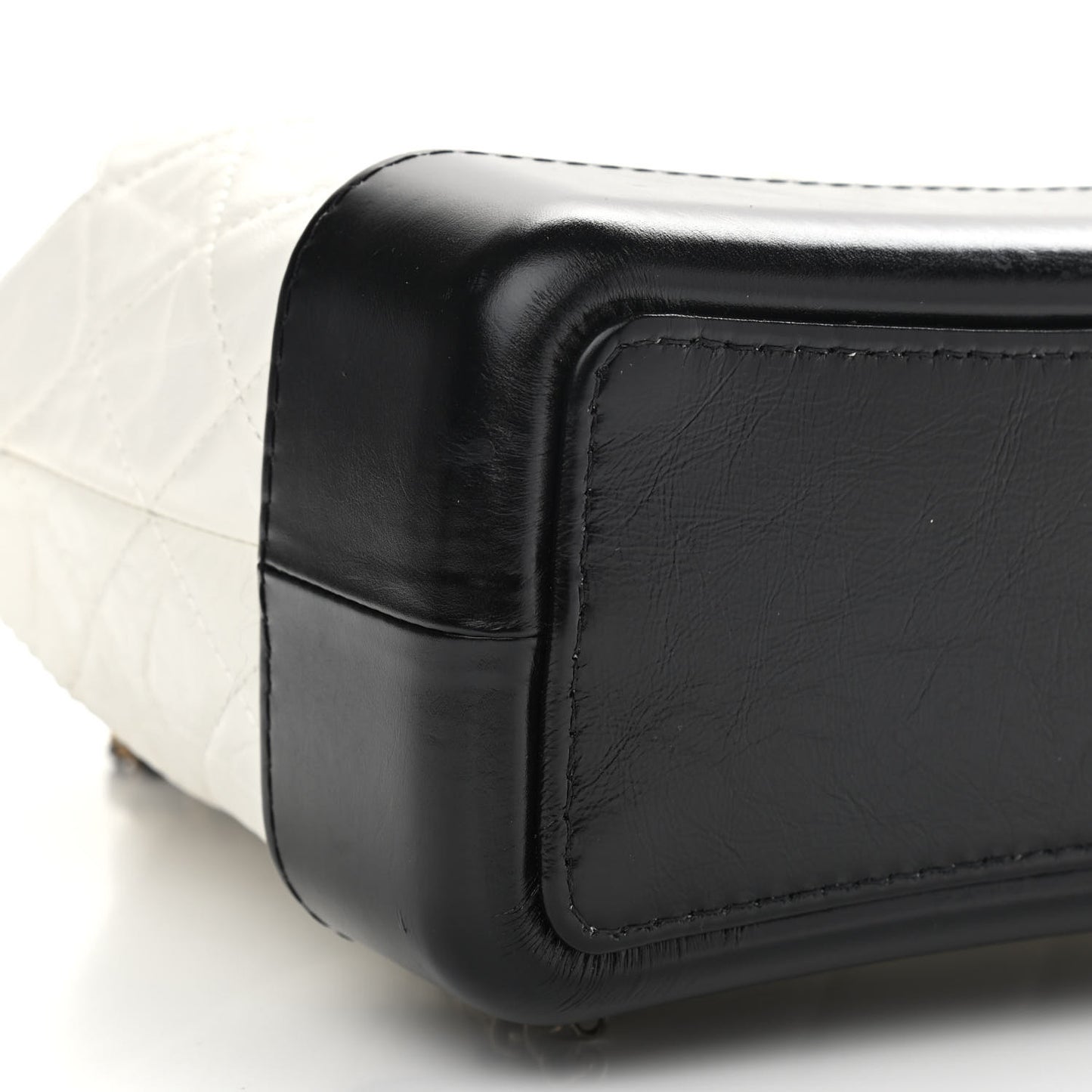 Aged Calfskin Quilted Gabrielle Backpack Black White