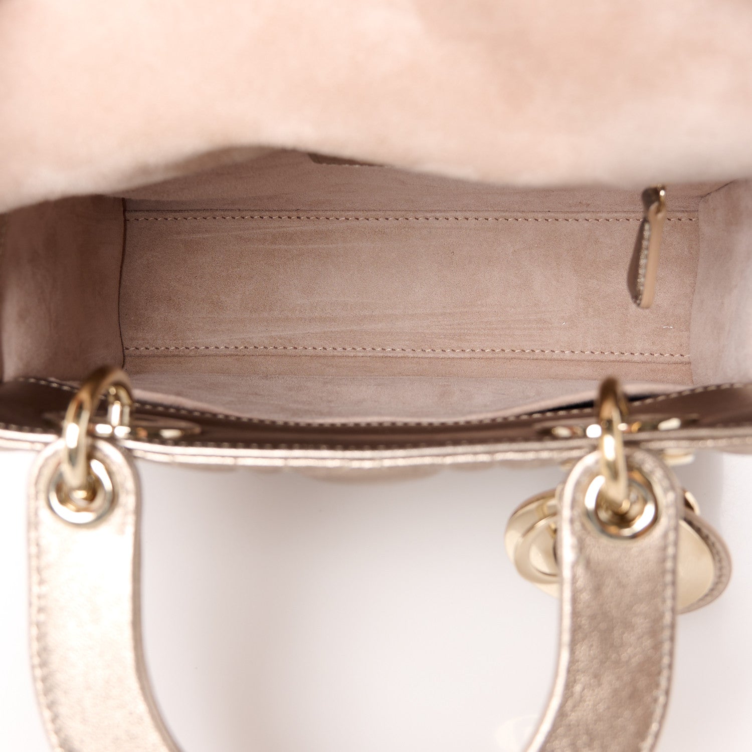 Christian Dior Metallic Lambskin Cannage Small My ABCDior Lady Dior Gold 5 of 10