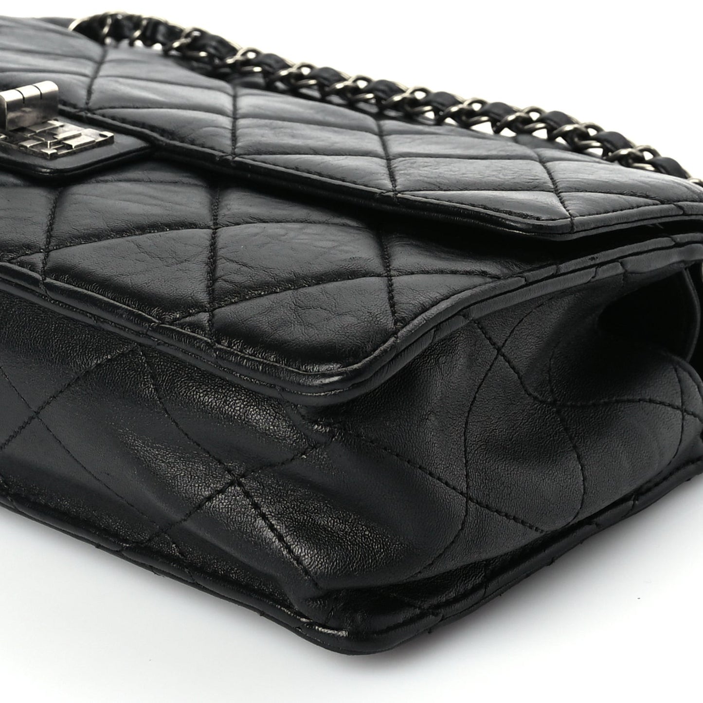 Washed Lambskin Jumbo Take Away Flap Black