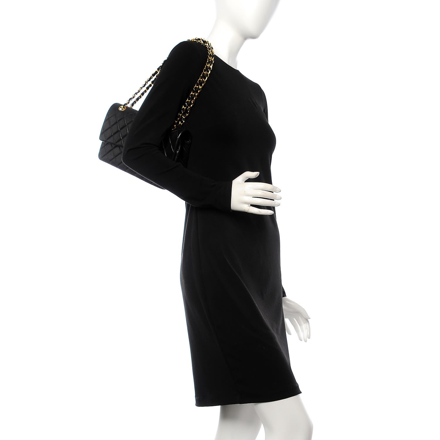 Chanel Lambskin Quilted Medium Double Flap Black 2 of 9