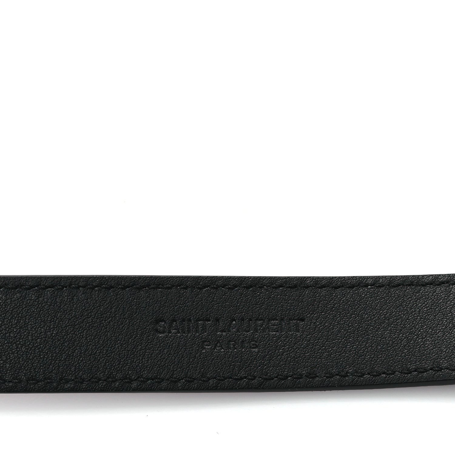 Saint Laurent Suede Calfskin Monogram Square Buckle Belt 85 34 Black 3 of 5