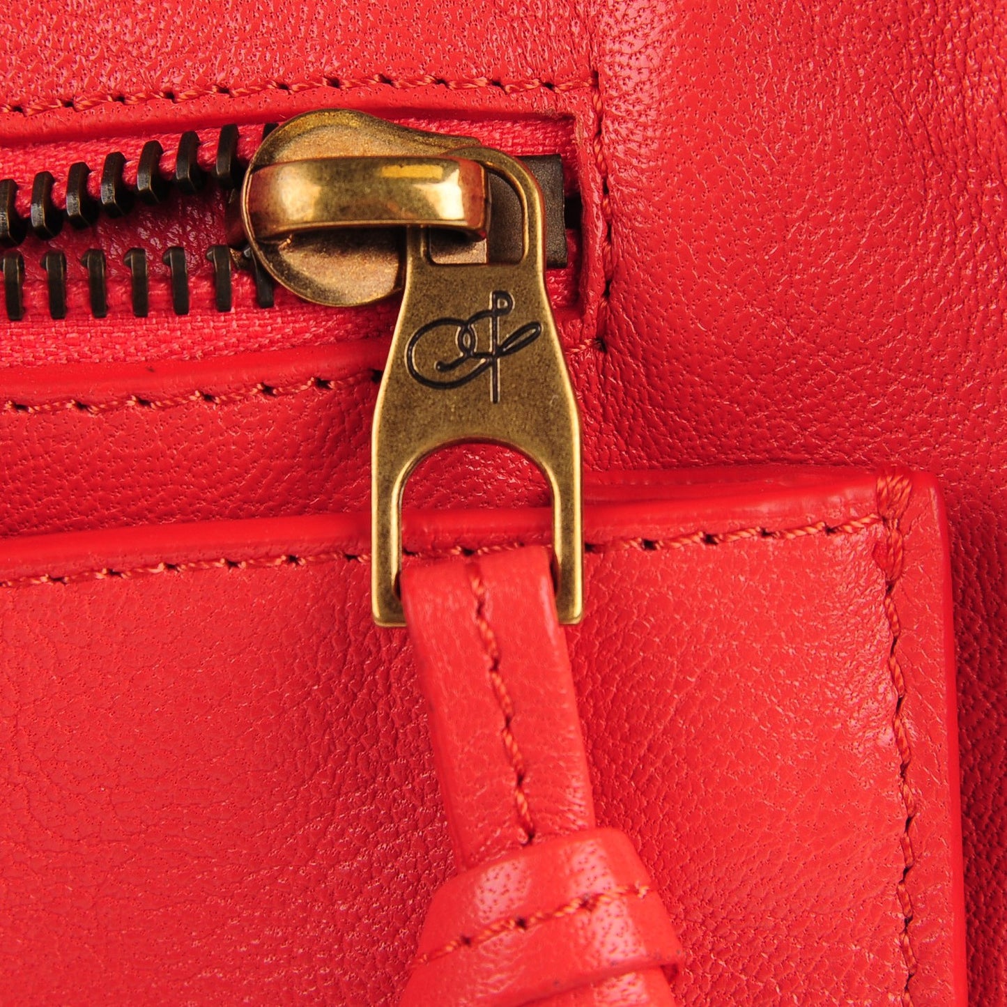 Lambskin Medium PS1 Satchel Deep Coral