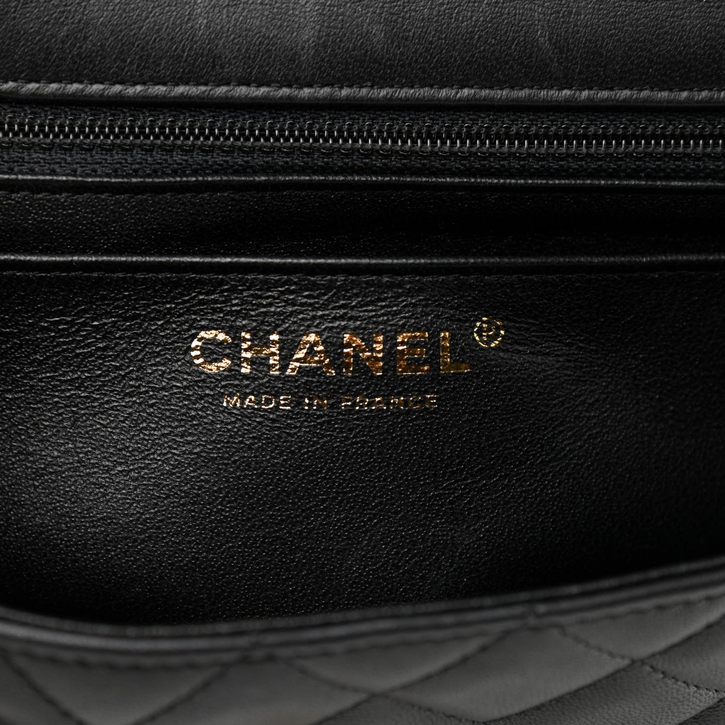 Lambskin Quilted Mini Rectangular Flap Black