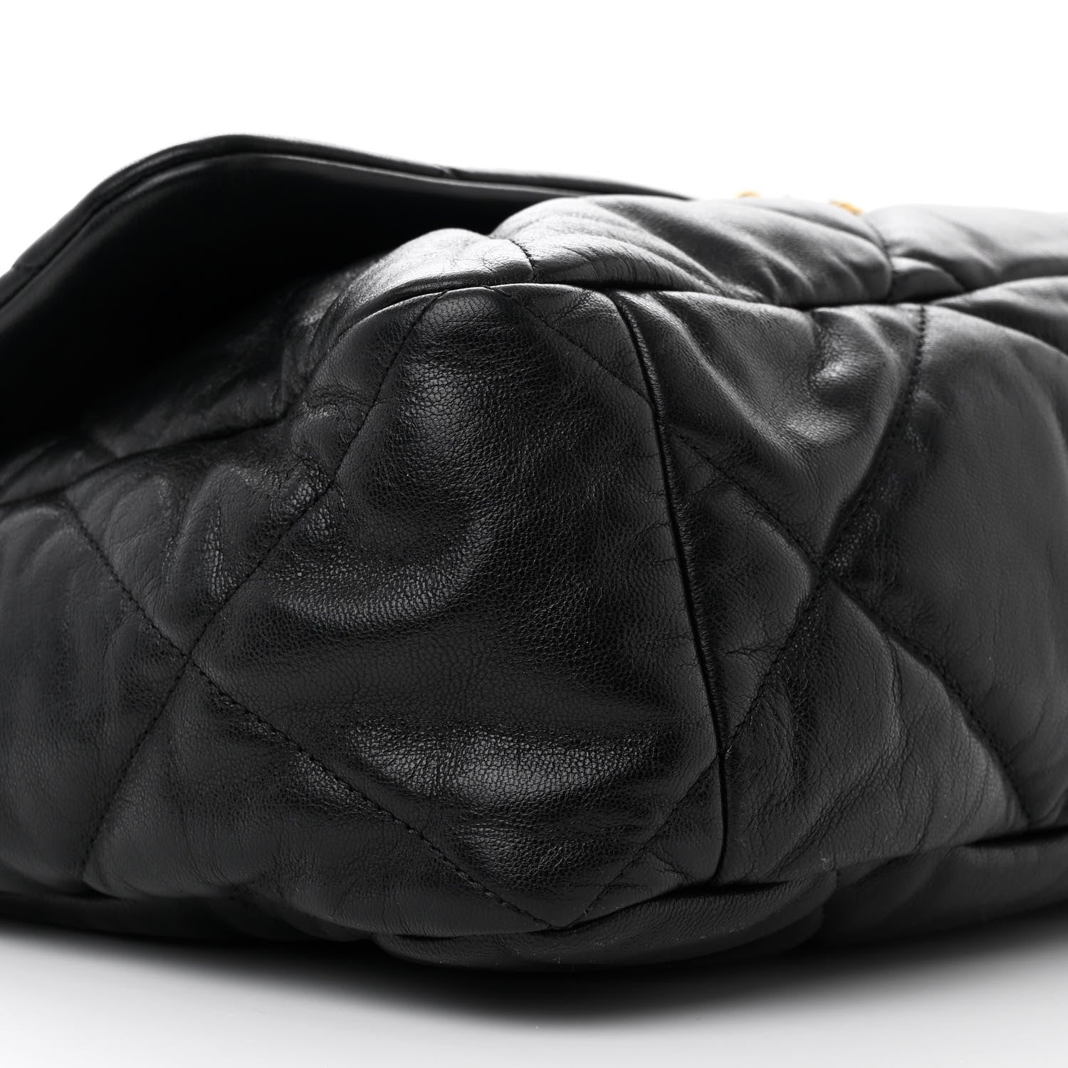 Chanel Goatskin Quilted Maxi Chanel 19 Flap Black 9 of 10