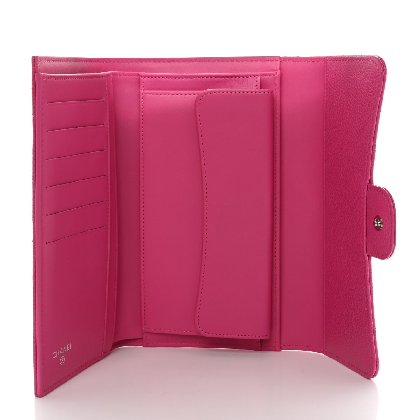 Caviar Quilted Medium Flap Wallet Pink