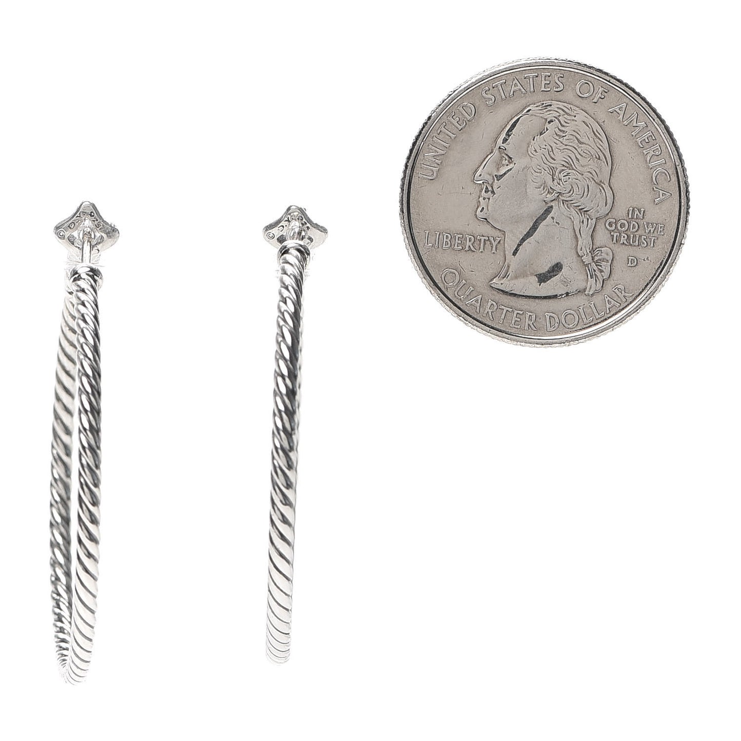 Sterling Silver Large Cable Classics Hoop Earrings