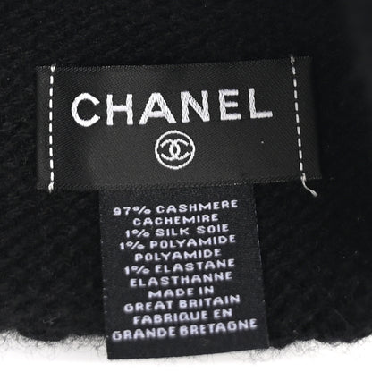 Chanel Cashmere CC Logo Beanie Hat Black 6 of 6