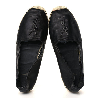 Saint Laurent Lambskin Monogram Espadrilles 38 Black 2 of 10
