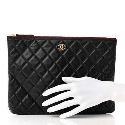 Chanel Lambskin Quilted Medium Cosmetic Case Black 2 of 8