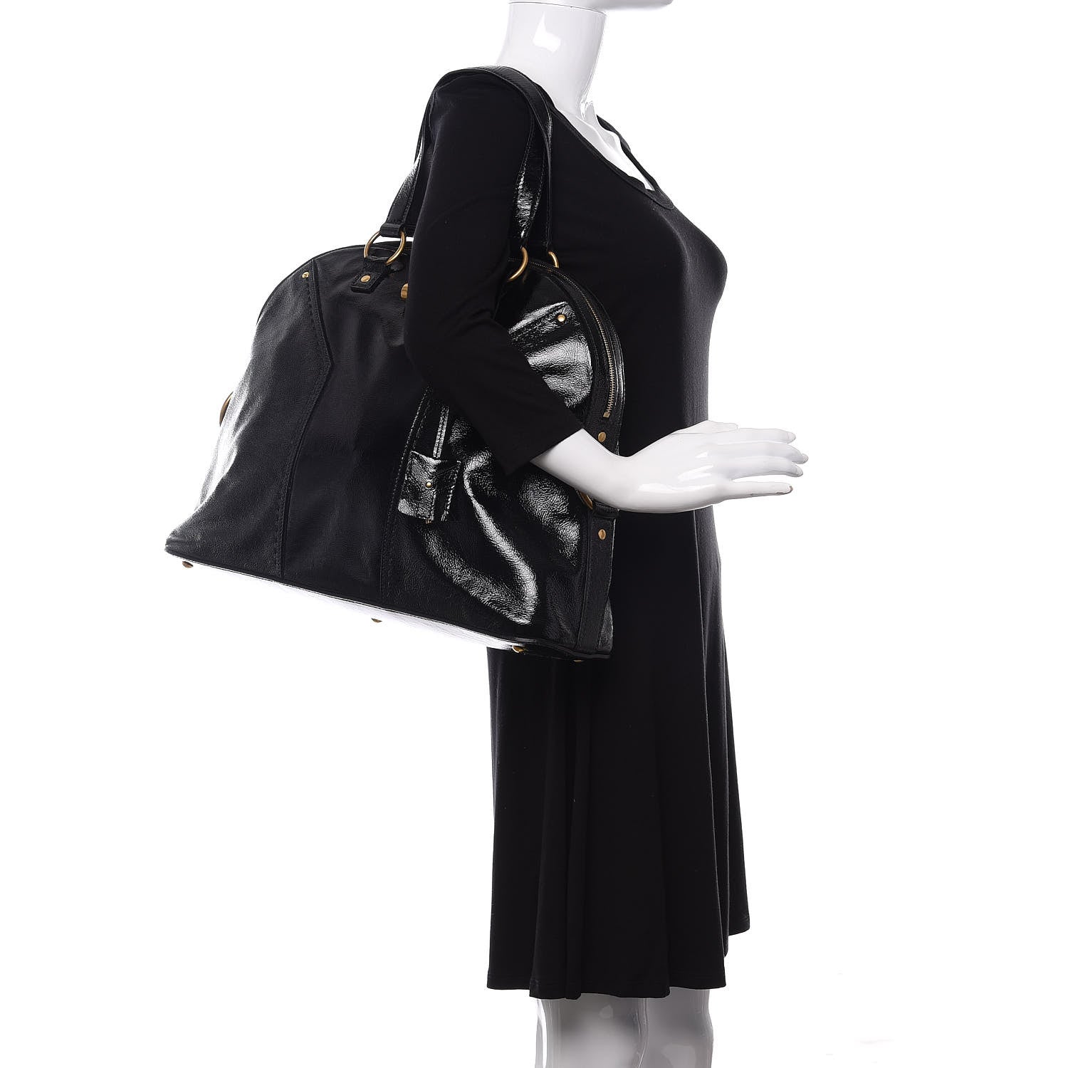 Saint Laurent Patent Oversized Muse Black 2 of 10