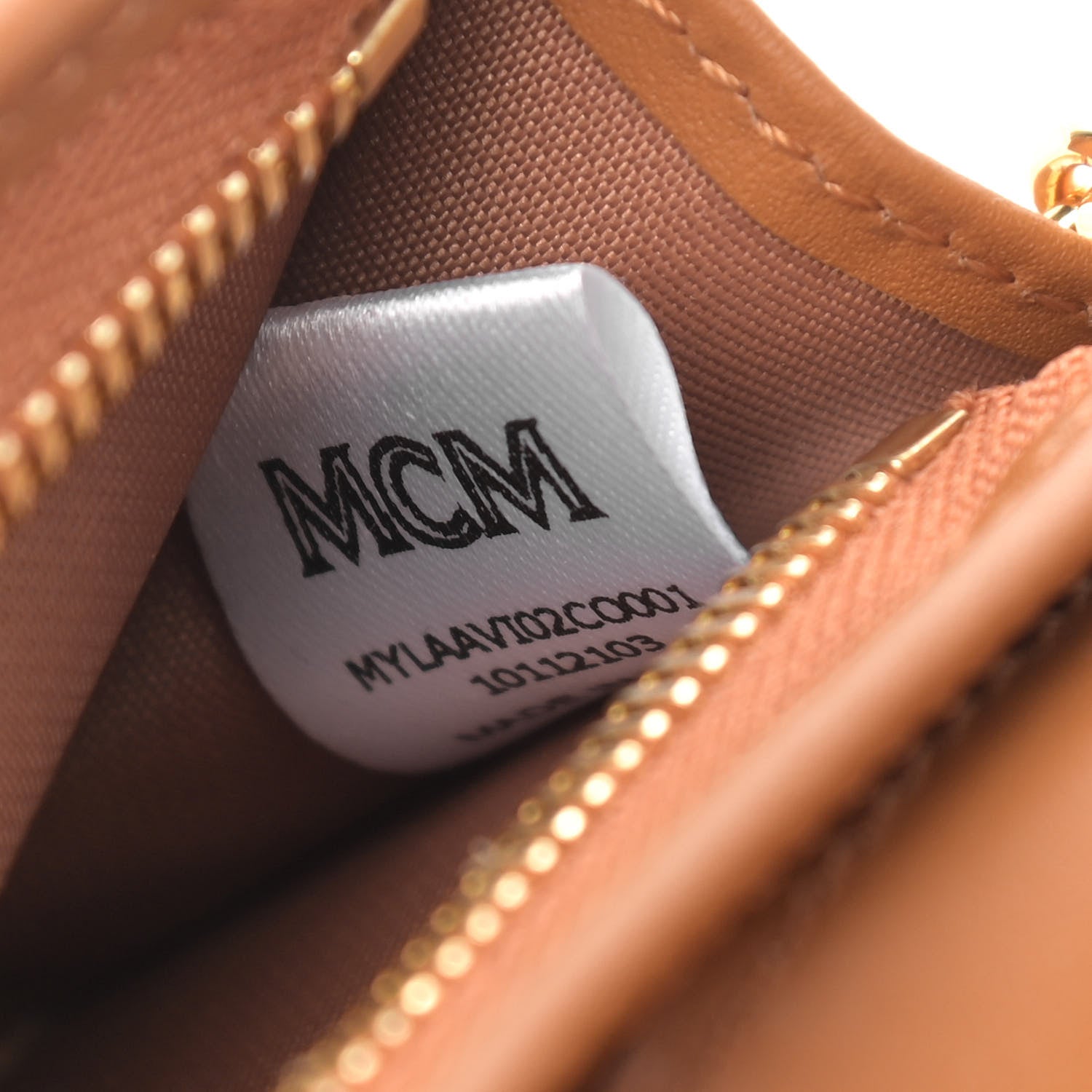 MCM Visetos Original Mini Chain Wallet Cognac 6 of 8