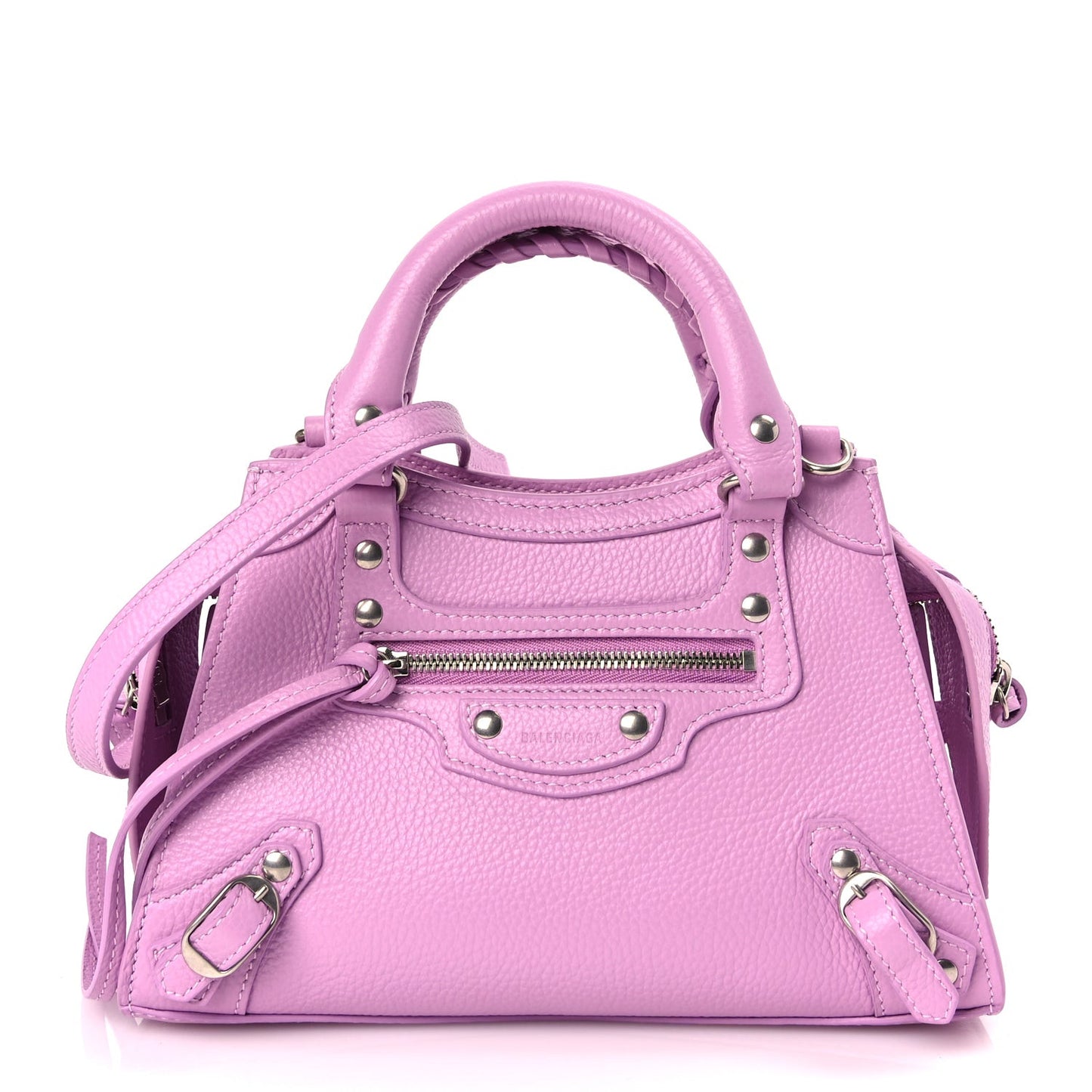 Grained Calfskin Neo Classic Silver Hardware Mini City Lilac