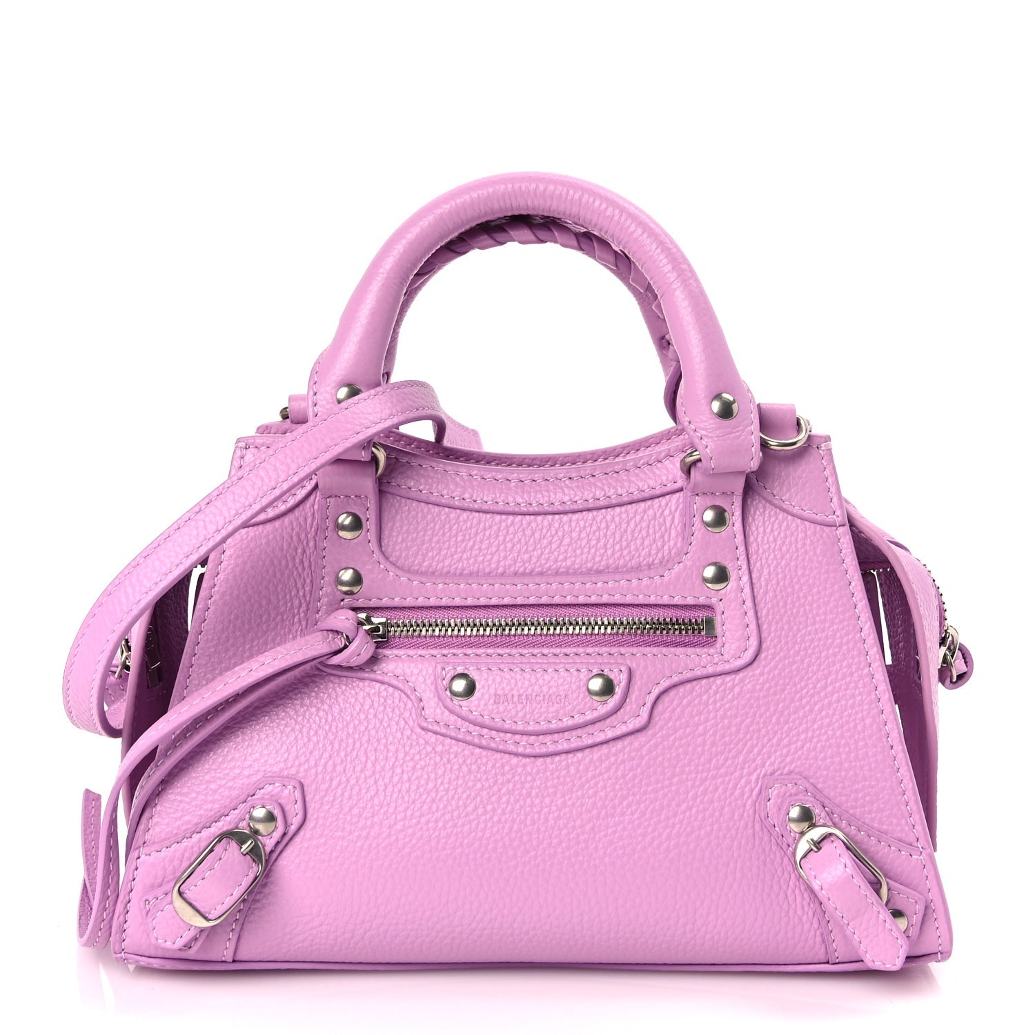 Balenciaga Grained Calfskin Neo Classic Silver Hardware Mini City Lilac 1 of 8