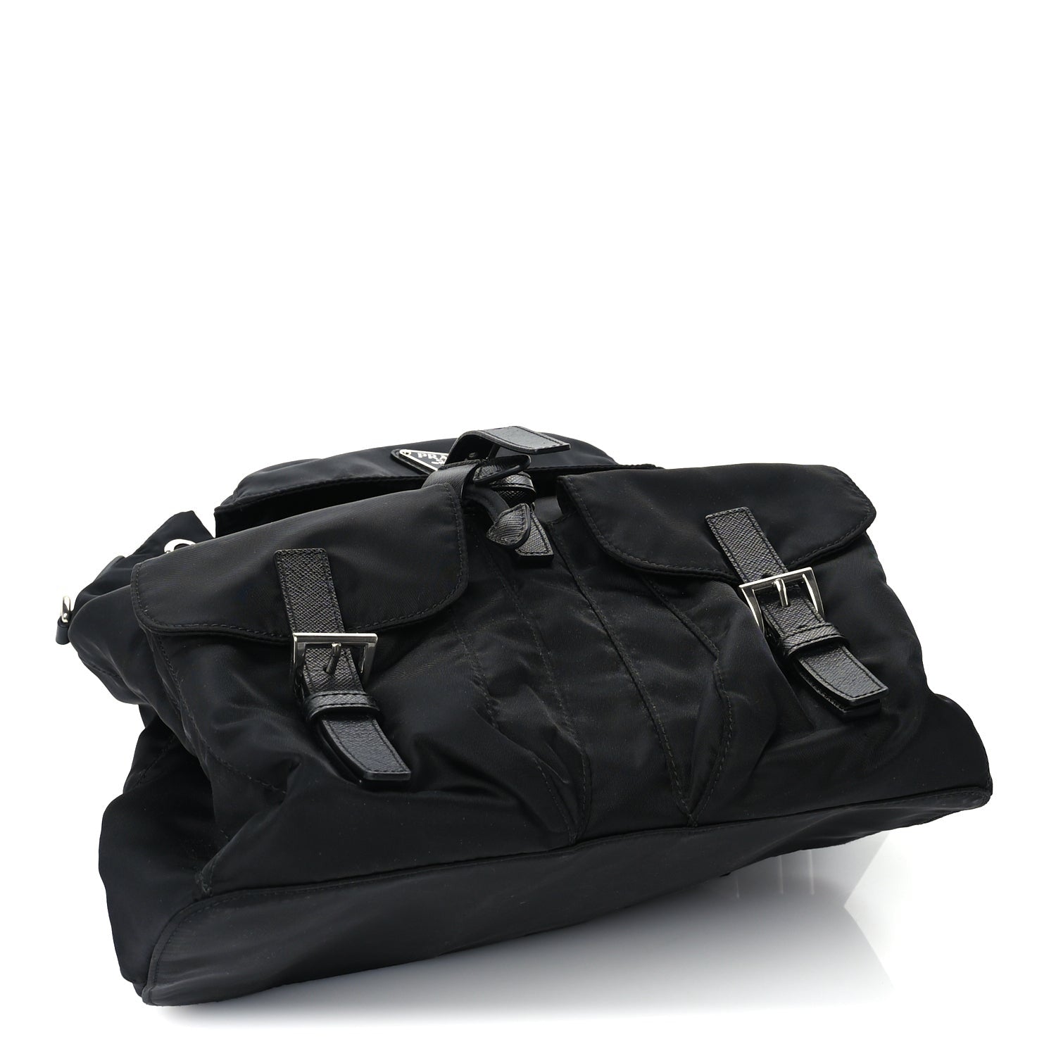 Prada Re-Nylon Vela Saffiano Medium Backpack Black 3 of 8