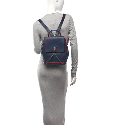 Louis Vuitton Soft Calfskin Lockme Backpack Marine Rouge 2 of 9