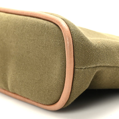 Hermes Cotton Canvas Mini Bolide Travel Cosmetic Pouch Khaki 8 of 8