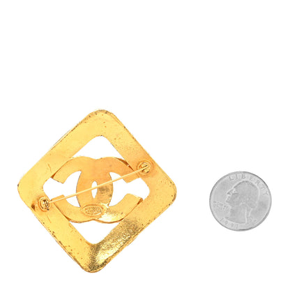 Chanel CC Square Brooch Gold 2 of 3