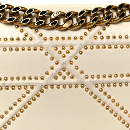 Christian Dior Lambskin Studded Medium Diorama Flap Bag Latte 13 of 16