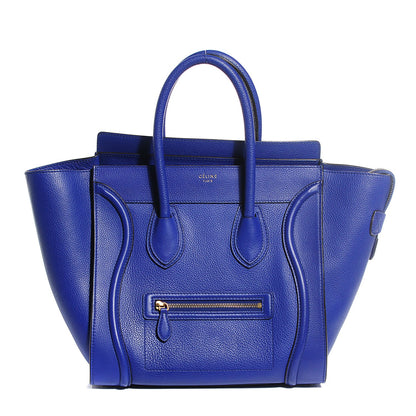 Celine Drummed Calfskin Mini Luggage Indigo 1 of 7