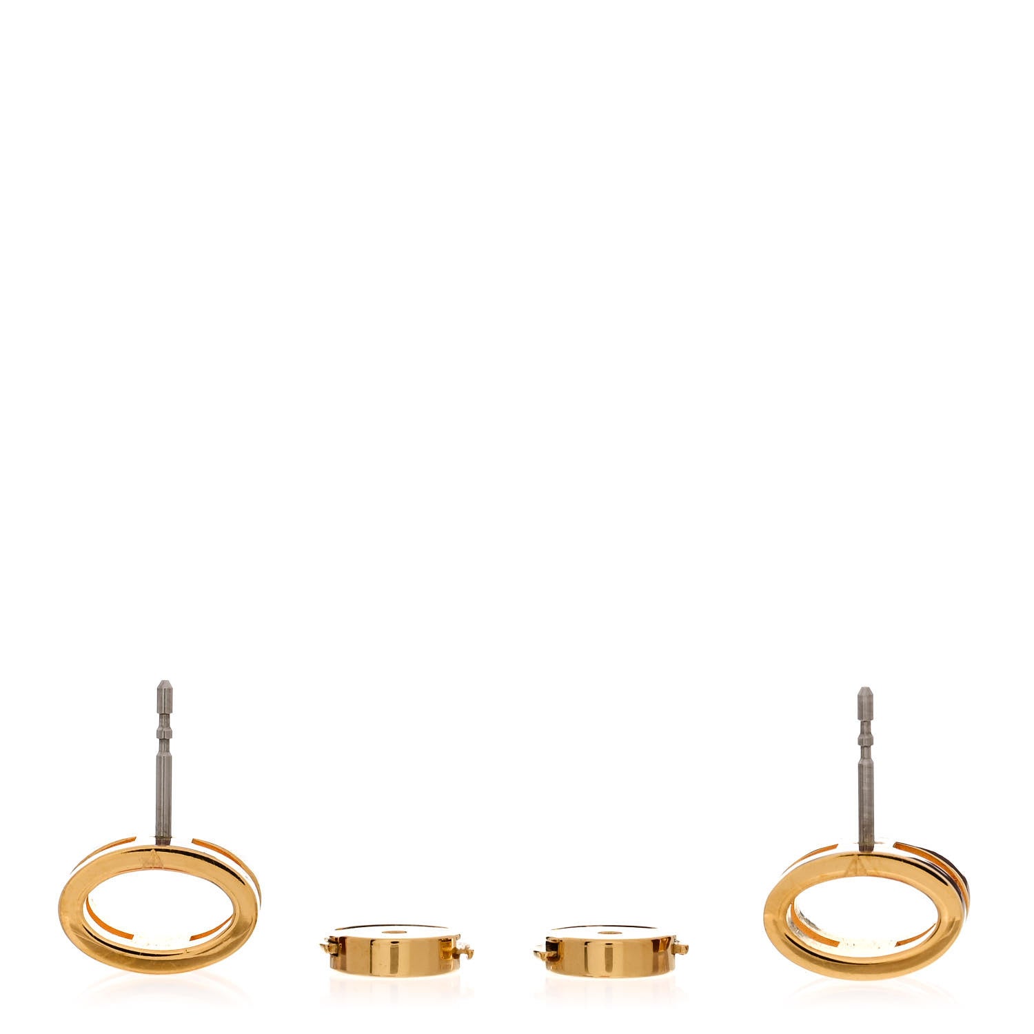 Hermes Gold Lacquered Mini Pop H Earrings New Rough H 3 of 5
