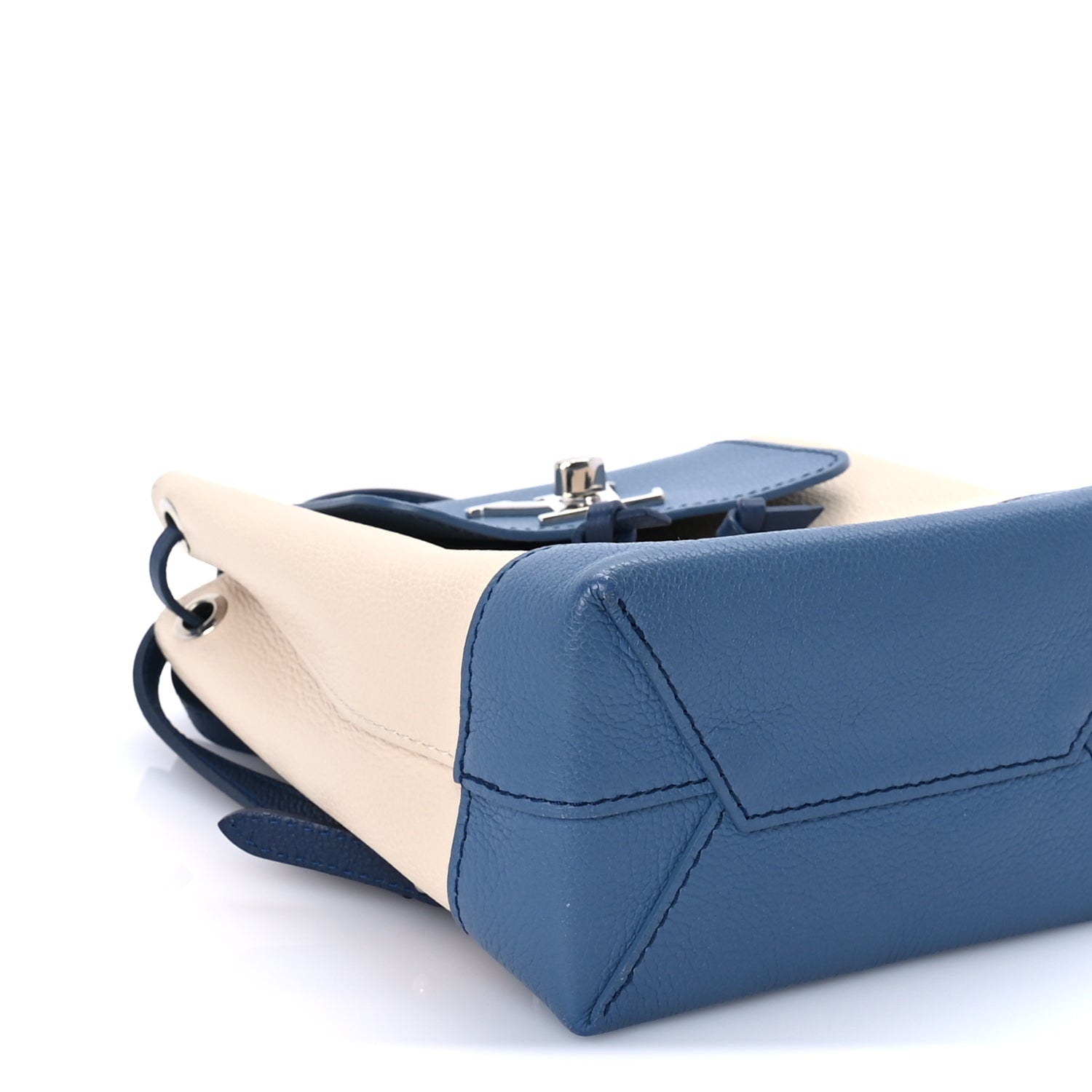Louis Vuitton Calfskin Lockme Mini Backpack Blue Jean Creme 9 of 9