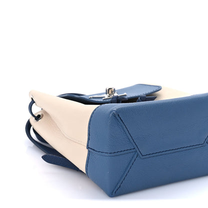 Louis Vuitton Calfskin Lockme Mini Backpack Blue Jean Creme 9 of 9
