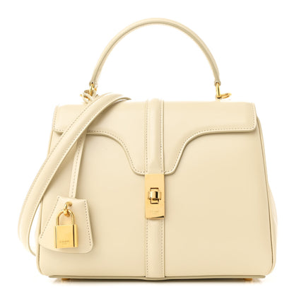 Celine Satinated Calfskin Small 16 Top Handle Bag Limestone 1 of 13