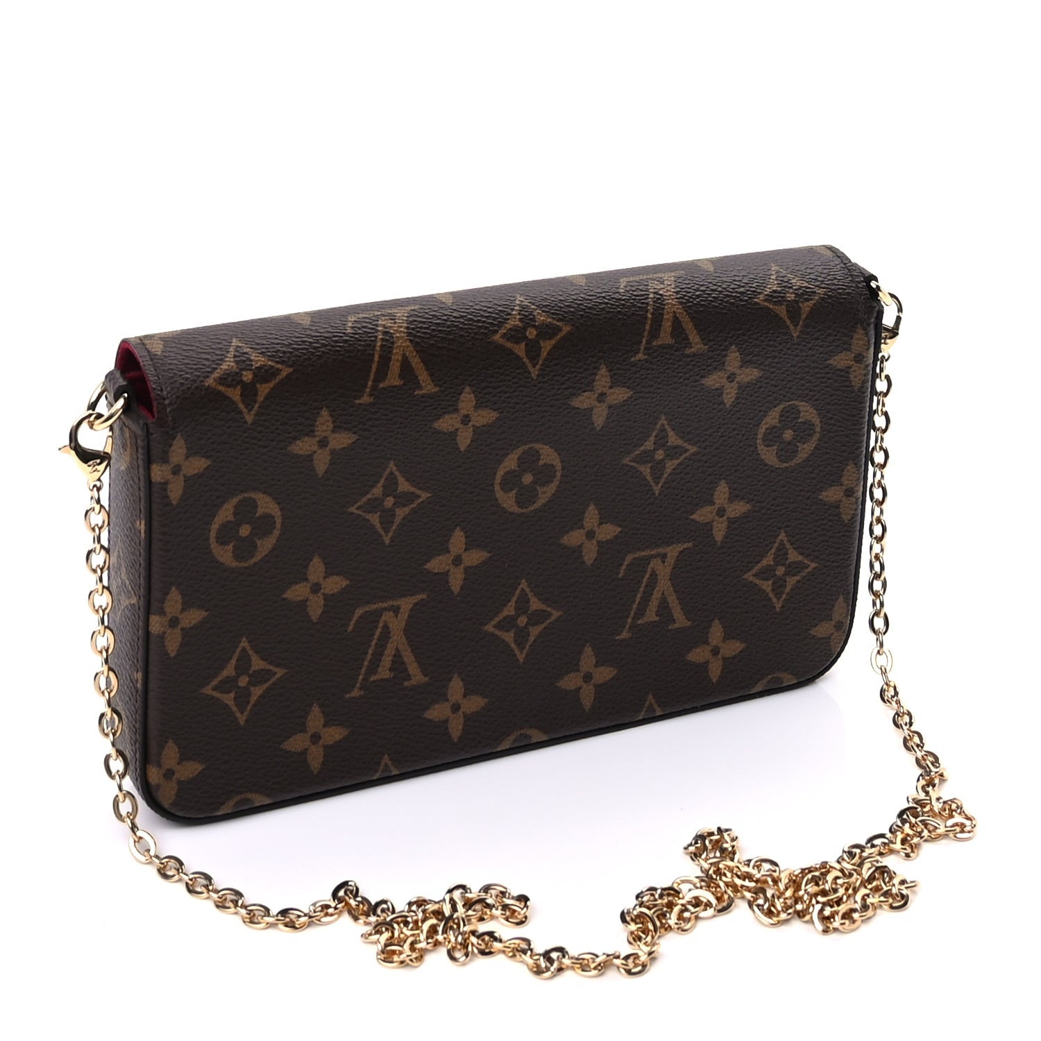 Louis Vuitton Monogram Pochette Felicie Chain Wallet Fuchsia 3 of 9