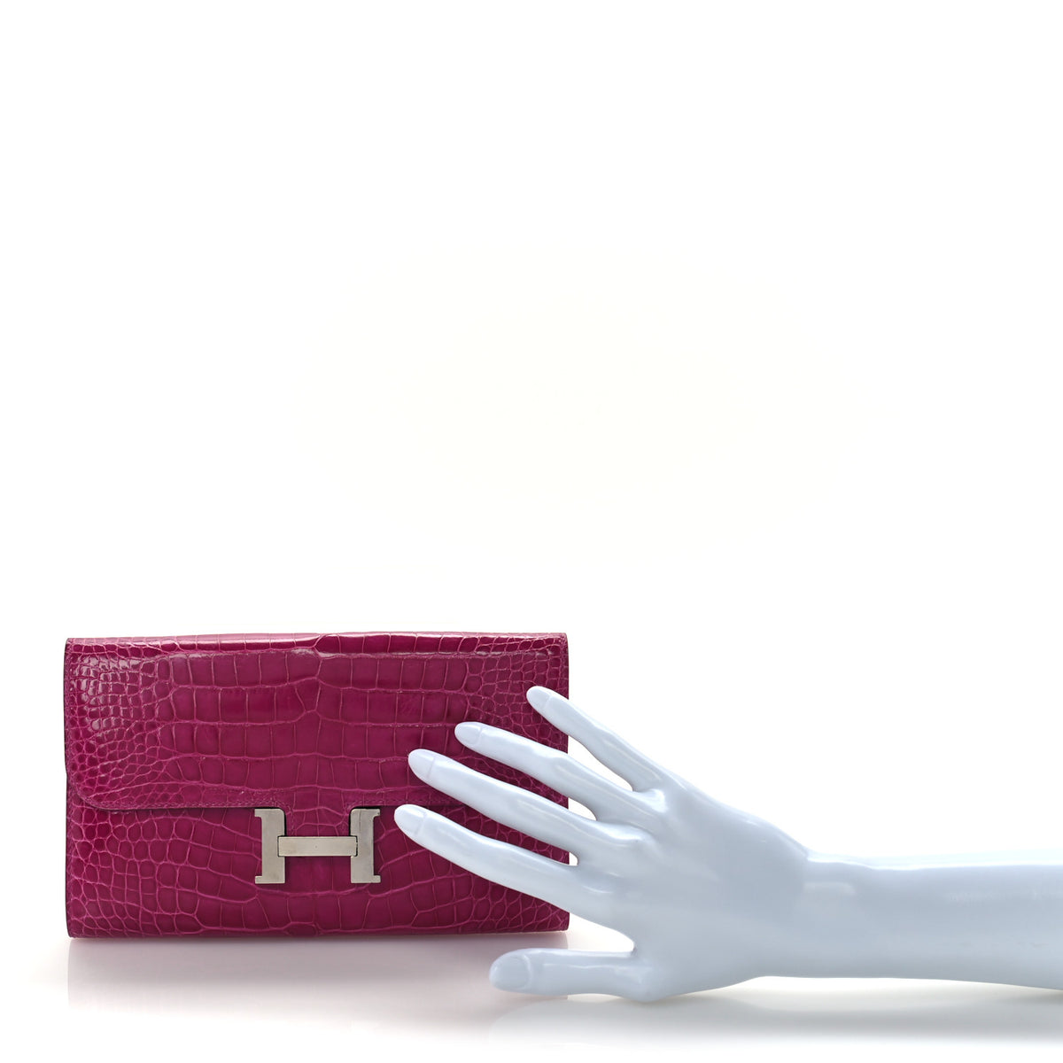 Shiny Alligator Constance Long Wallet Rose Scheherazade