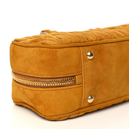 Miu Miu Suede Matelasse Large Arcadie Top Handle Bag Whiskey 8 of 9