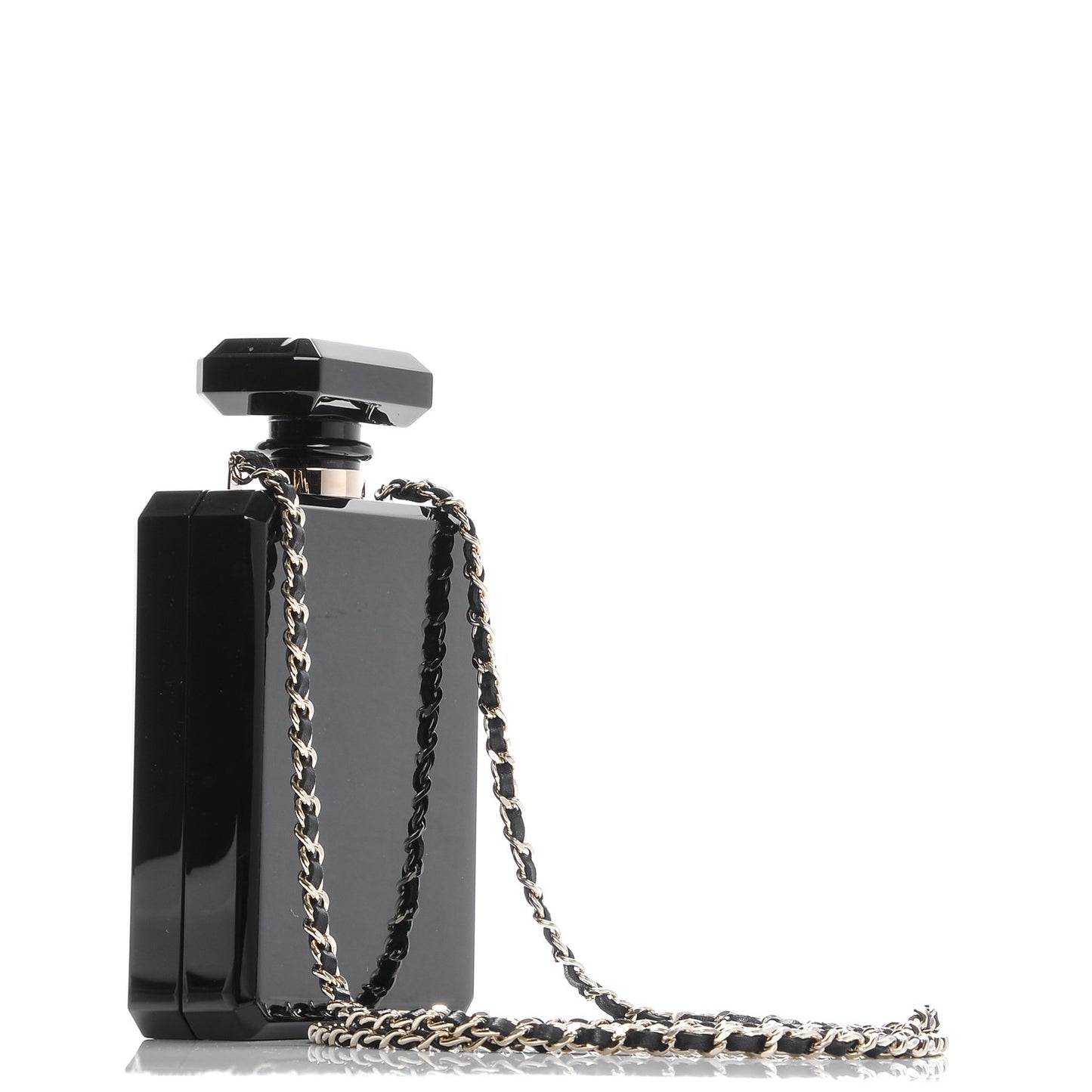 Plexiglass Perfume Bottle Clutch Black