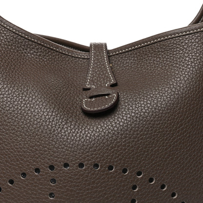 Hermes Taurillon Clemence Evelyne PM Etoupe 6 of 8
